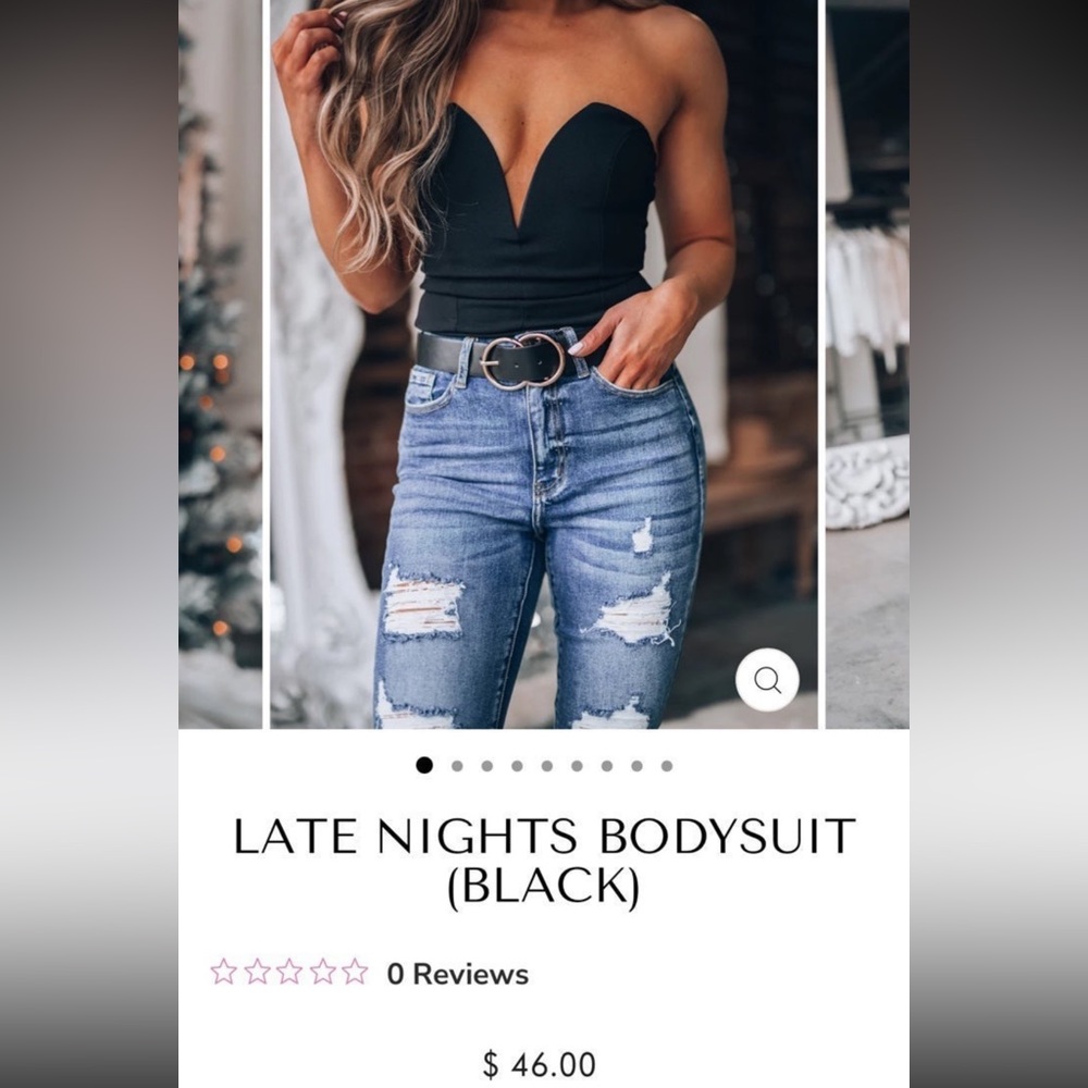 NEW Blue Blush - Date Night Deep V Strapless Bodysuit(Black)